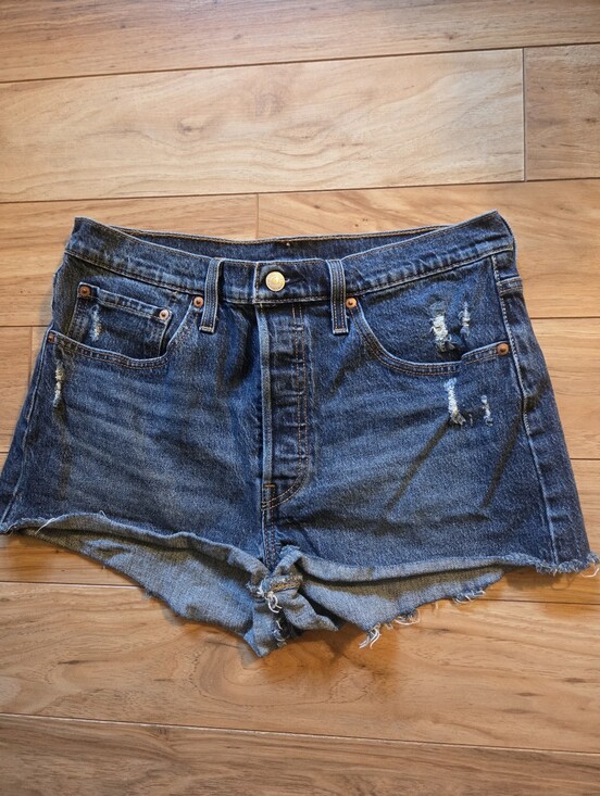 Levi's Pants - Levi's 501 Women Shorts Size 31 Medium Wash Blue Denim Jeans Cutoff High Rise